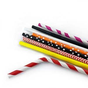 Jolies pailles individuelles en papier blanc ondulé en zigzag de 6 mm et 12 mm, pailles à boire biodégradables de haute qualité pour les fêtes - Product Image 5