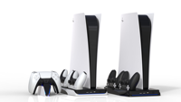 Honcam Chargeur de contrôleur vertical multifonctionnel Support de ventilateur de refroidissement pour console PS5 Playstation 5