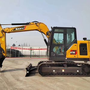 Mini Excavadora Hidráulica de 7.5 Toneladas de Peso Operativo, Tipo Oruga SY75, para Aplicaciones de Construcción - Product Image 1