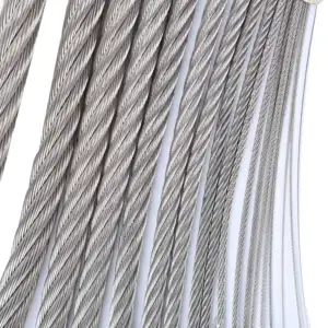 Cuerda de alambre de acero inoxidable para elevación, cuerda de alambre de ALTO CARBONO DE 8mm, 1x19, 304, 316