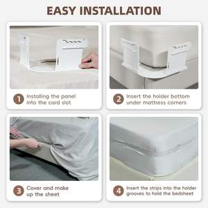 Sujetadores de Sábanas de Esquina Abierta con Tiras de Bloqueo, Clips Resistentes para Sábanas con Correas Reforzadas, Mantienen las Sábanas Firmes y Ajustadas al Colchón - Product Image 6