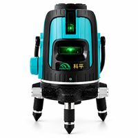 Niveau laser vert WUKI de qualité industrielle, 5 lignes croisées 3D à 360 degrés, super lumineux, faisceau laser rotatif 4D, auto-nivelant, 3 m
