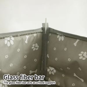 Funda Acolchada para Asiento Trasero de Mascotas, Protector de Asiento de Coche Convertible para Perros con Bolsillos de Malla y Estampado de Huesos de Pata para Viajes - Product Image 5