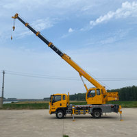 Grue de camion haute performance 10 tonnes, hauteur de levage 40m, portée des stabilisateurs 6.6m 4.6m, système de freinage pneumatique, moteur, boîte de vitesses, pompe