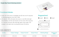 Interrupteur tactile à fonction de mémoire avec réglage de la luminosité de 10 à 100 %, interrupteur tactile à une seule touche pour la gradation de la lumière, pour les bandes lumineuses LED dans les salles de bain