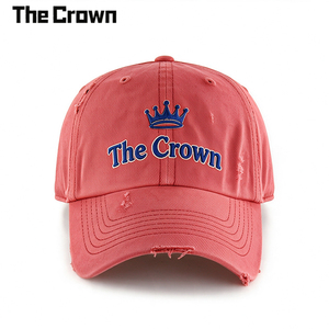 Gorra de Béisbol Personalizada al por Mayor de Alta Calidad, Estilo Desgastado, 6 Paneles, Sarga de Algodón, Bordado Plano, Roja Lavada, Ajustable, Unisex - Product Image 3