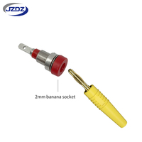 JZDZ Prise banane plaquée or soudée de 2 mm avec gaine isolante en PVC 30Vac-60Vdc/Max.10A J.10005