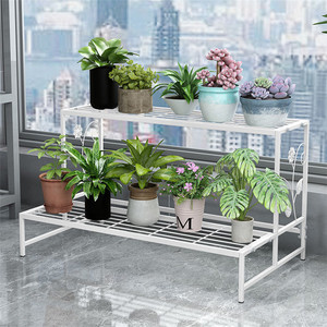 Étagère pour plantes en fer de patio Étagère de jardin Présentoir à fleurs Support pour plantes 3 niveaux Porte-plantes en métal de style <span class=keywords><strong>escalier</strong></span> - Product Image 2