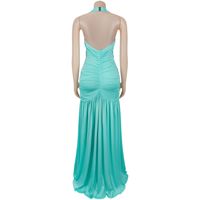 Robe longue décontractée unie et naturelle, écologique, à col en V profond, sans manches, fendue, pour femme, grandes tailles S-XXL