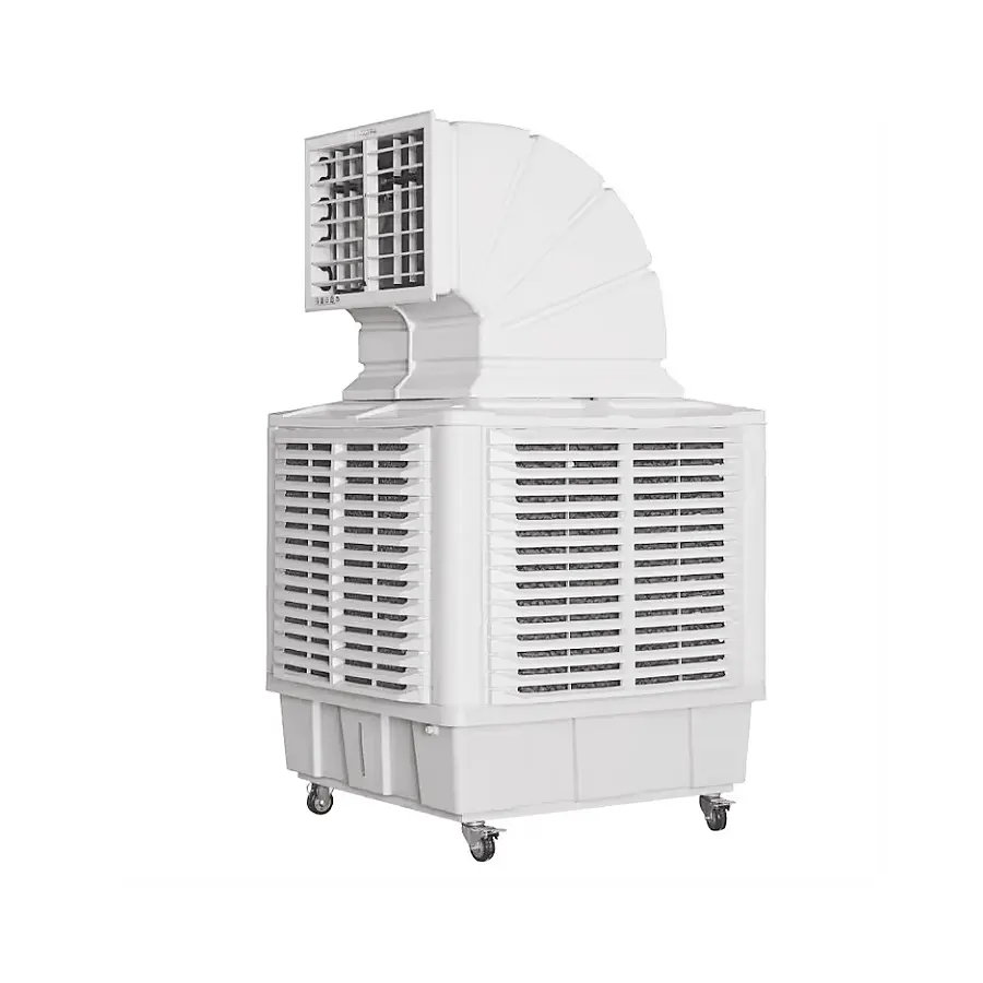 Refrigerador de ar evaporativo de água para uso industrial, resistente, deserto, sala portátil elétrica, 220v, plástico pp, 1.1kw