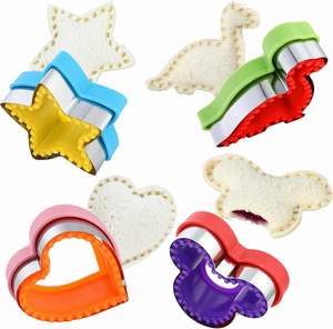 Juego de 4 Sellos para <span class=keywords><strong>Galletas</strong></span> de Acero Inoxidable Ecológicos, Tamaño Grande de 10.5 cm, Formas de Corazón y Estrella para Hornear y Hacer Sándwiches - Product Image 3
