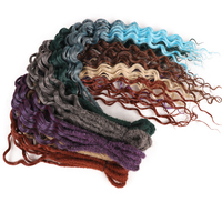 24 Pouces DE Dreadlock Synthétique Ondulé Double Extrémité Dreads 5 Brins À La Main Crochet Dreads Soft Loc Extensions pour Femmes Hommes