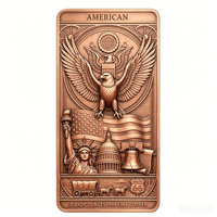 Barre de cuivre pur 999 de 10 oz – Tête de lion imposante en relief, design imprimé UV, souvenir animalier de collection en cuivre pur