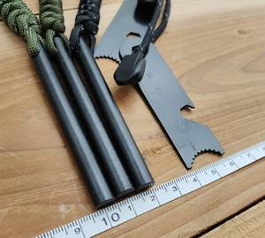 <span class=keywords><strong>Cuerda</strong></span> Paracord Mango hecho a mano Arrancador de fuego Flint Encendedor de supervivencia de emergencia - Product Image 4