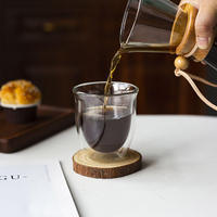 Tasse en verre à double paroi, simple et isolante, pour café, usage domestique, transparente