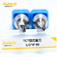 BoMeiJK Fraise de compression CNC haute précision, 2 dents droites, en carbure TCT, hélice 45°, pour le bois, ODM/OEM
