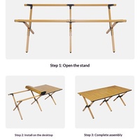 Outdoor-Klapptisch mit Kohlenstoffstahlrahmen für Camping und Picknick, Faltbares Tragbares Egg-Roll-Design, Rechteckig/Quadratisch für Draußen