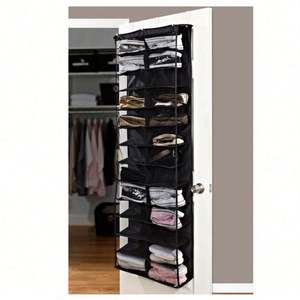 Sac de rangement pliable transparent en non-tissé pour chaussures, 26 poches, à suspendre à la porte, organisateur d'étagères à chaussures - Product Image 6