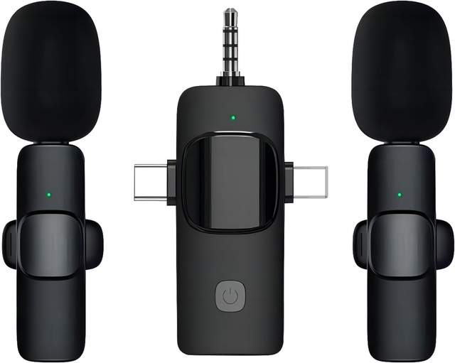 K15 Wireless Lavalier Microphones BT Audio Video Recording Mini Mic Lapel Clip Condenser Lavalier Microphone for IPhone Android