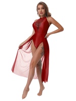 Robe de danse 56 cm, tenue Sexy et moulante, avec des strass, sans manches, pour femmes
