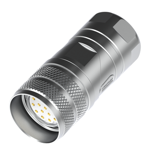 Connecteur M23 droit étanche Marvtech pour signal et alimentation, à câblage sur site, pour l'automatisation industrielle - Product Image 1