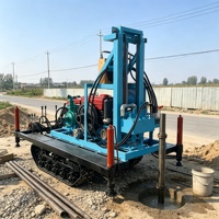 Foreuse mobile puissante sur chenilles pour puits d'eau, avec excellente capacité de franchissement pour les collines et les terres agricoles