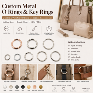 Argolas de Metal Fortes Personalizadas, Redondas e Divididas, para Bolsas, Alças, Cintos, Chaveiros e Ferragens para Artesanato em Couro (Moda) - Product Image 6