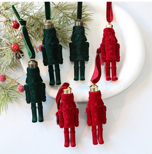 <b>Flocked</b> Plastic Velvet Nutcracker Decorative Pendant DIY <b>Christmas</b> Indoor Window Display <b>Tree</b> Ornament Hanging Decoration - Product Image 5