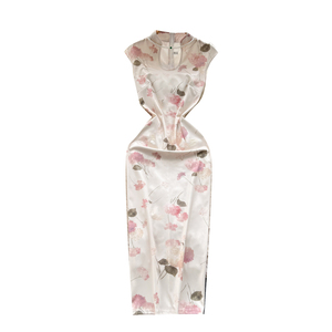 Abiti Midi Estivi da Donna in <span class=keywords><strong>Stile</strong></span> Cinese Vintage con Colletto Alto in Finta Perla, Maniche Corte e Vita Scolpita - Product Image 5