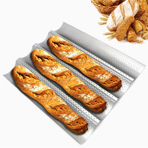 Plateau en <span class=keywords><strong>aluminium</strong></span> antiadhésif Bandeja De Horno Perforada Para Malla Aluminio Bread Waves French Pan - Product Image 1
