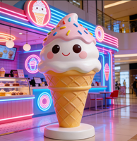 Sculptures de desserts animaux personnalisées grand format pour la décoration de magasins, présentoirs visuels pour centres commerciaux, statues en résine, crème glacée