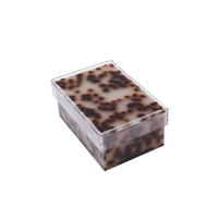 Boîte à bijoux en acrylique écaille de tortue, organisateur de rangement de luxe au design vintage |   Fabricant en gros