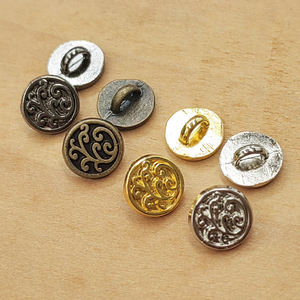 Boutons en métal <span class=keywords><strong>vintage</strong></span> à motif floral de 7 mm, dos à tige, en alliage de zinc, pour vêtements de poupée BJD, manteau, chemise, fournitures d'artisanat miniature, en stock - Product Image 3