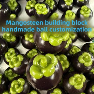 Jouet à presser en forme de mangoustan, blocs de construction croustillants, avec fonctionnalités sensorielles tactiles et anti-stress pour loisirs créatifs DIY - Product Image 1