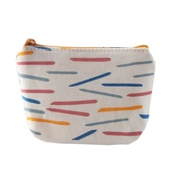 Vente en gros Mini pochette unisexe écologique simple en tissu toile coton avec fermeture éclair Imprimé personnalisé vert pour l'extérieur Porte-monnaie de voyage en métal