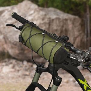 Sac de guidon de vélo de grande capacité 2,5 L, imperméable, durable, en nylon jacquard 420, style sport, VTT, noir - Product Image 1