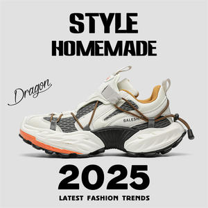 Chaussures de course tendance et polyvalentes à semelle épaisse pour hommes et femmes, amortissantes, respirantes, à lacets, baskets épaisses - Product Image 4