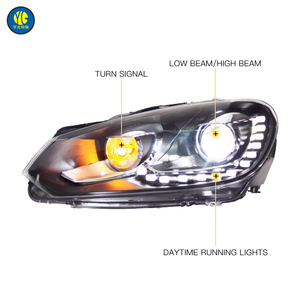 Fari Anteriori YU GUANG per <span class=keywords><strong>Volkswagen</strong></span> <span class=keywords><strong>Golf</strong></span> 6 <span class=keywords><strong>2010</strong></span> 2012 MK6 Accessori Faro Alogeno Aggiornamento Stile GTI a LED per <span class=keywords><strong>Golf</strong></span> 6 - Product Image 5