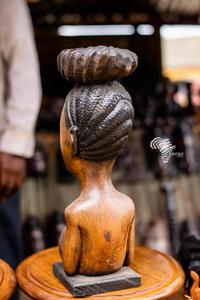 Sculpture artisanale authentique africaine en bois RENART AFRIKAN, art tribal congolais pour le bureau - Product Image 2