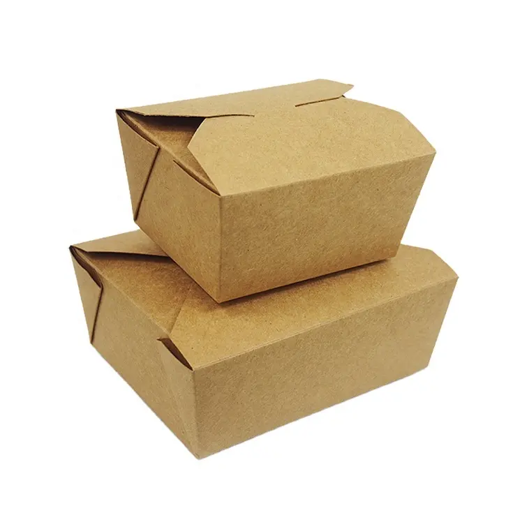 Amazon hochwertige Kraft papier Mittagessen Pizza Hamburger gebratenes Hühnchen Brot Pasta Box mit Griff beste Qualität niedrigen Preis benutzer definierte Logo