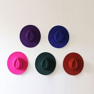 Chapeau Fedora Décontracté d'Extérieur 2025 Tendance Coloré Style Jazz à Bord Large de 9,5 cm avec Motif Cœur Pêche - Product Image 3