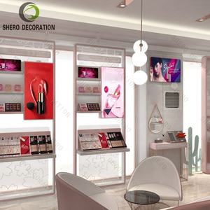 Meubles de magasin de cosmétiques luxueux, design moderne, vitrine de présentation de maquillage avec logo personnalisé, éclairage LED, armoire murale de présentation de magasin de cosmétiques - Product Image 1