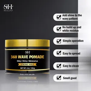 Cera para el cabello natural orgánica de etiqueta privada para hombres para 360 ondas Pomada de ondas para el cabello