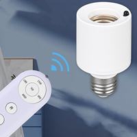E27 Dudukan Lampu Remote Kontrol Nirkabel Sakelar Timer Pintar Jam Dapat Diatur AC 85-165V Sekrup Plastik Dudukan Bohlam Multi-lampu