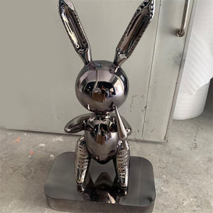 Personnalisable Art Moderne <span class=keywords><strong>Jeff</strong></span> <span class=keywords><strong>Koons</strong></span> <span class=keywords><strong>Ballon</strong></span> Abstrait En Acier Inoxydable Lapin Sculpture Unique Résine Artisanat Animal Sculpture - Product Image 3