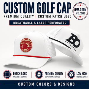 Innovative 5 Panel Solid <b>Waterproof</b> Golf Cap Custom Silicone Logo Low MOQ OEM Laser Perforated Rainproof Outdoor Lifestyle <b>Hat</b> - Product Image 1