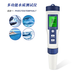Water Quality <b>Tester</b> Pen 5 In 1 <b>Ph</b> Tds Ec Salinity Digital Display For Aquatic Products And Laboratory Use - Product Image 4