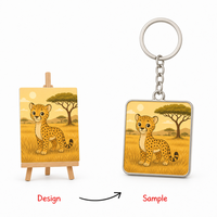 Produsen Gantungan Kunci Logam Kustom Terinspirasi Cheetah Taman Nasional Serengeti, Karya Seni Pelanggan, Suvenir Tamu Safari Tanzania