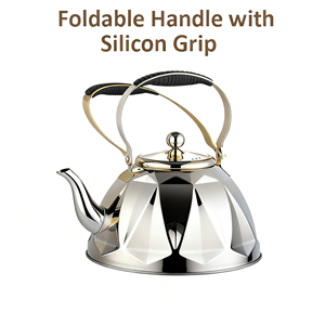 Stainless Steel Tea <strong>Kettle</strong> with <strong>Vintage</strong> Gas Induction New Design Metal Body Infuser Popular in Middle East - Product Image 3