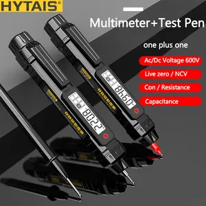 HYTAIS Tester tegangan tipe-pena, Multimeter Digital cerdas dengan NCV, pengukuran berkelanjutan Voltmeter AC/DC, ketahanan